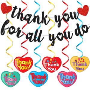 black thank you for all you do banner thank you teachers banner teacher appreciation banner employee appreciation banner teacher/employee appreciation decorations