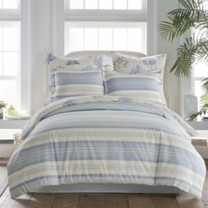 Levtex Home - Ipanema Duvet Cover Set - Twin Duvet Cover + One Standard Pillow Case - Coastal - Blue, Taupe and Cream - Duvet Cover (68 x 88in.) and Pillow Case (26 x 20in.) - Cotton