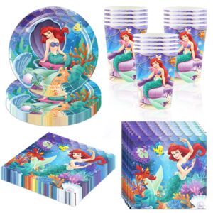 mermaid party supplies mermaid birthday party favors includes cups plates napkins for mermaid birthday baby shower decor