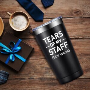 DOEARTE Christmas Gifts for Boss - Tears of My Staff - Boss Gifts for Men - Appreciation, Retirement Gifts for Boss, Employees, Leader - 20oz Boss Tumbler