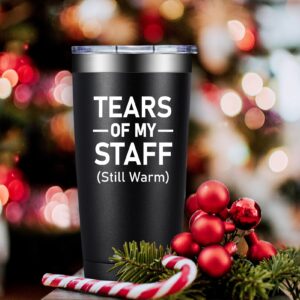 DOEARTE Christmas Gifts for Boss - Tears of My Staff - Boss Gifts for Men - Appreciation, Retirement Gifts for Boss, Employees, Leader - 20oz Boss Tumbler