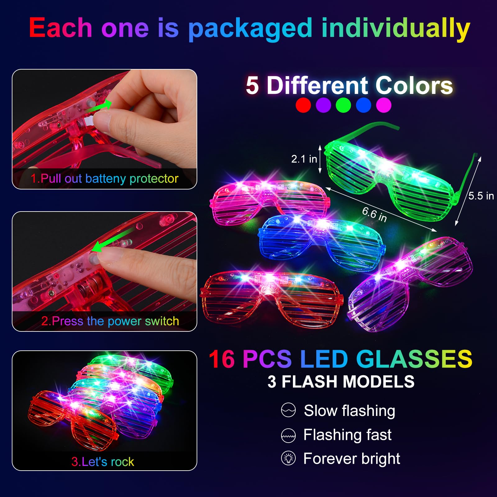 OLUPP 150 PCS Glow in the Dark Party Supplies, 16 PCS Foam Glow Sticks, 16 PCS LED Glasses, 100 PCS Glow Sticks and 18 PCS Finger Lights for Glow Party, Wedding, Birthday, Concert, Birthday, New Year