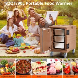 Catering Food Heater, Insulated Food,82Qt Capacity, Handle and Stackable Design for Easy Transport, Good Insulation, Strong Sealing