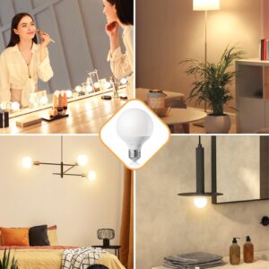 EDISHINE G25 LED Globe Light Bulbs, CRI90+ Makeup Bulbs, 5W Equivalent 25W, LED Vanity Light Bulbs for Bathroom, Makeup Mirror Light Bulbs, 2700K Warm White 450LM, E26 Base 8 Pack Non-dimmable