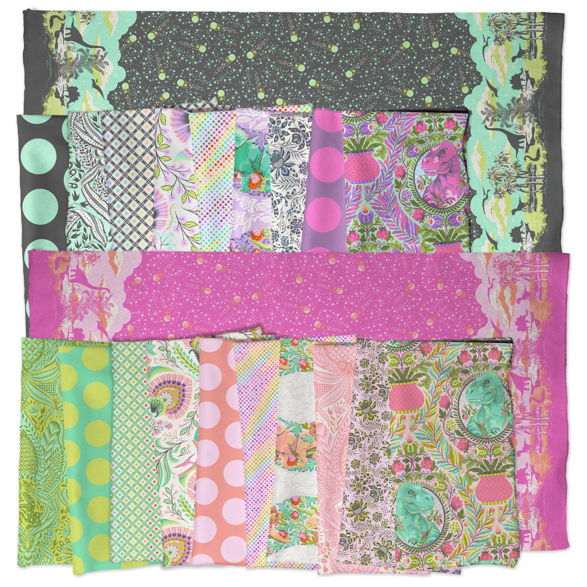 Tula Pink Roar! Design Roll 40 2.5-inch Strips Jelly Roll FreeSpirit Fabrics, Assorted, FB4DRTP.ROAR