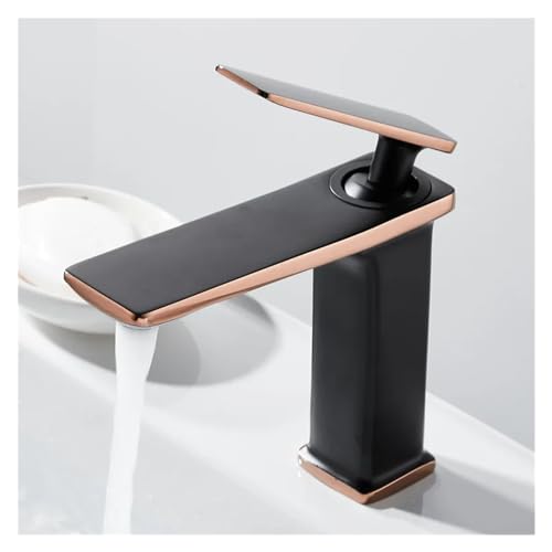 Brass Black Gold Basin Faucet Bathroom Sink Faucets Hot Cold Water Mixer Crane Deck Mounted Single Handle Hole Bath Kitchen Tap, Vessel Basin Faucet