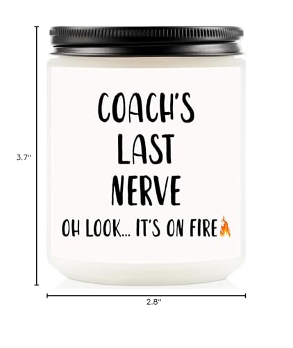 Coach Gifts for Men Women, Baseball Coach Gifts, Coach Appreciation Gifts for Basketball/Baseball/Softball/Soccer/Volleyball, Handmade Lavender Natural Soy Wax Candle Gifts for Coach (7oz)