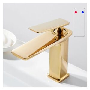 Brass Black Gold Basin Faucet Bathroom Sink Faucets Hot Cold Water Mixer Crane Deck Mounted Single Handle Hole Bath Kitchen Tap, Vessel Basin Faucet