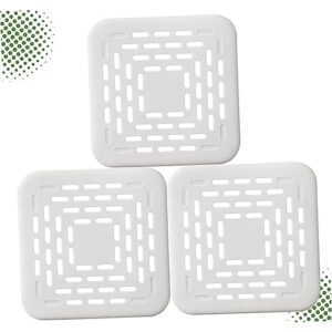 Hemobllo 3pcs Bathtub Stickers Kitchen Sink Drain Strainer Sink Stoppers Square Stickers Bath Tub Plug Stopper Shower Drain Cover Simple Sink Filter White Sink Plug Anti-clogging