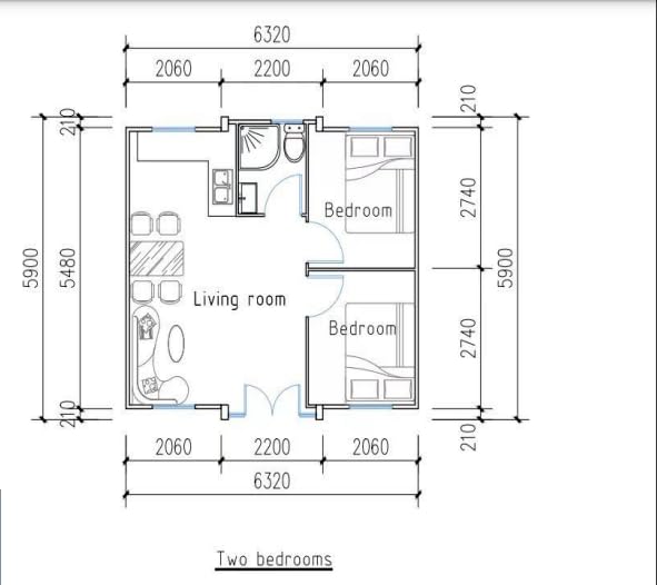 Mobile Prefabricated Tiny house, 19ft x 20ft private space of 2 bed rooms, living room, restroom and kitchen, Ideal for Air bnb hosting, Office or Workshop.