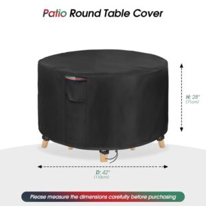 Fentiff Round Patio Furniture Cover,Heavy Duty Waterproof Outdoor Table Chair Set Covers,Bar Height Table and Chair Dining Table Cover for All Weather Resistant - 42''Dx 28''H