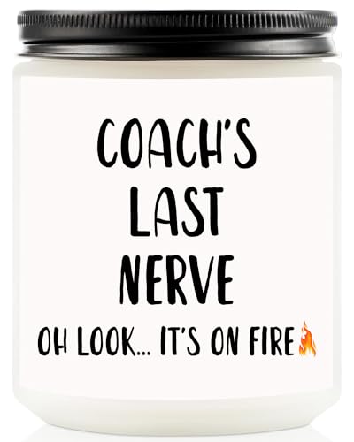 Coach Gifts for Men Women, Baseball Coach Gifts, Coach Appreciation Gifts for Basketball/Baseball/Softball/Soccer/Volleyball, Handmade Lavender Natural Soy Wax Candle Gifts for Coach (7oz)