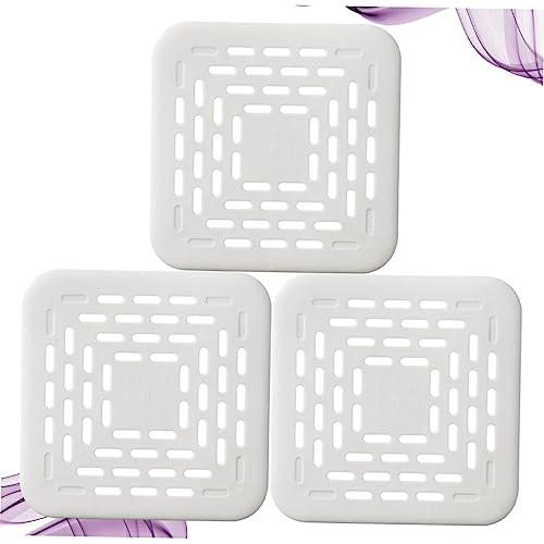 Hemobllo 3pcs Bathtub Stickers Kitchen Sink Drain Strainer Sink Stoppers Square Stickers Bath Tub Plug Stopper Shower Drain Cover Simple Sink Filter White Sink Plug Anti-clogging