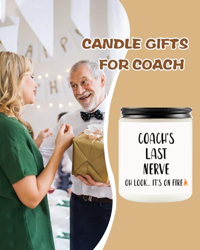 Coach Gifts for Men Women, Baseball Coach Gifts, Coach Appreciation Gifts for Basketball/Baseball/Softball/Soccer/Volleyball, Handmade Lavender Natural Soy Wax Candle Gifts for Coach (7oz)