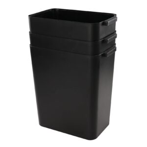 Minekkyes 3-Pack Black 4.5 Gallon Plastic Trash Can Wastebasket, Garbage Container Bin