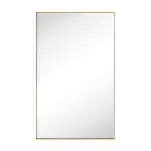 TEHOME Recessed Mount 16x26'' Squared Rectangle Brushed Gold Bathroom Medicine Cabinet with Mirror Gold Metal Framed Rectanglular Medicine Cabinet 2 Adjustable Glass Shelves