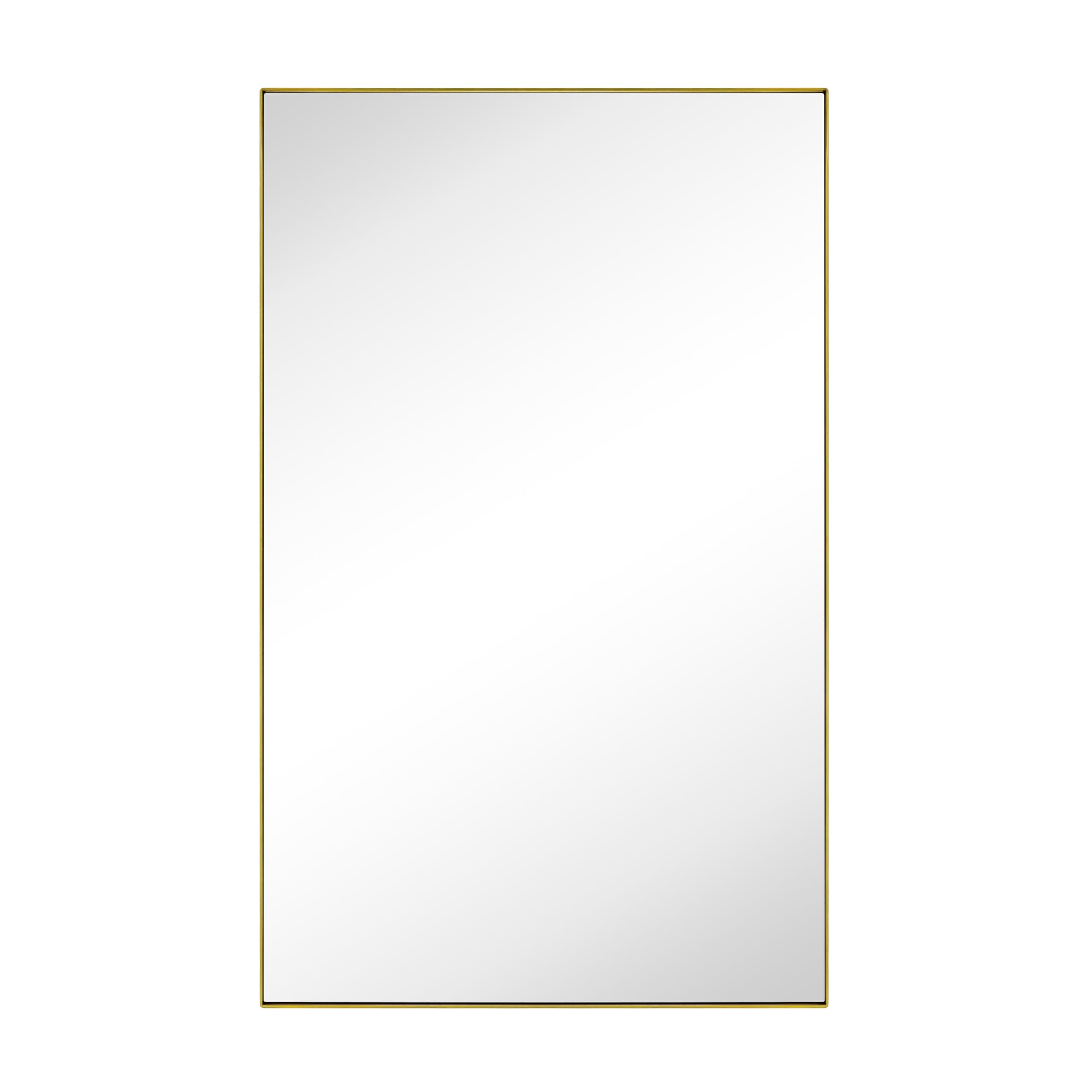 TEHOME Recessed Mount 16x26'' Squared Rectangle Brushed Gold Bathroom Medicine Cabinet with Mirror Gold Metal Framed Rectanglular Medicine Cabinet 2 Adjustable Glass Shelves