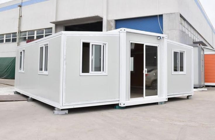 Modern Prefab Expandable Container House | Foldable & Portable Home | Steel Frame Double Glass Windows | Kitchen & Bathroom | 3 Rooms | Easy Assembly