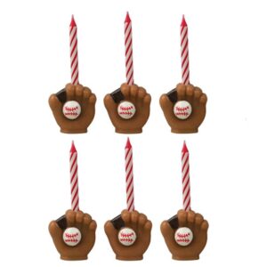 DECOPAC Sports Theme Birthday Cake Candle Holders and Spiral Candles (Baseball)