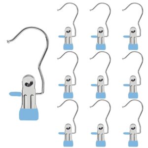 hangers clips,stainless hooks for closet hooks,laundry hanging hooks,travel portable clothes,boot tall towel hats socks pants and bras (10, blue)