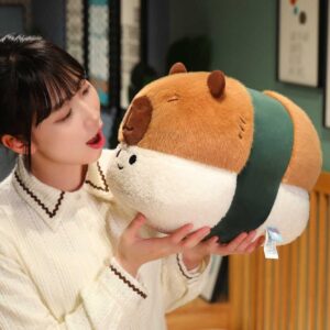 Wanwu World Capybara Plush Pillow Cute Capybara Plush Toy Pillows 13.8'' Capybara Stuffed Animal Soft Capybara Sushi Plushies Doll Birthday Gifts for Boys Girls Kids