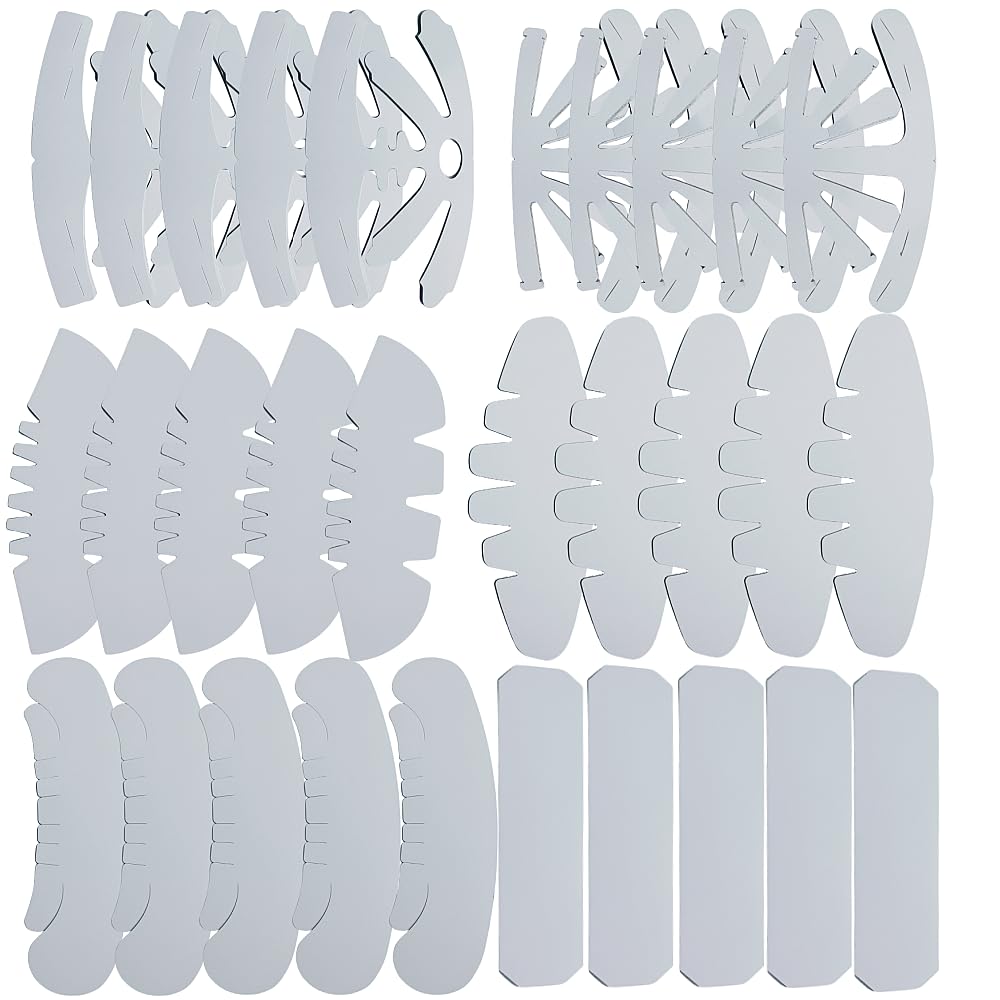 30 Pcs Baseball Caps Inserts Shapers, 6 Design Cardboard Hat Support Brim Holder Universal Cap Inner Liner for Home Store Display Stand,White