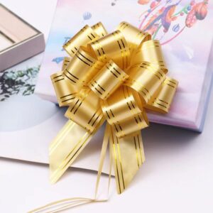 6pcs Pull Bows,Gold Gift Bow,6inch Pull Bows Suitable for Christmas,Valentine's Day,Birthday Parties,Flower Baskets,Bouquets,Festivals and Other Decorations (Gold)