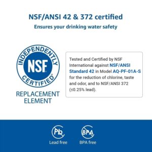 AQUA CREST Water Filter Replacement for All Waterdrop Pitcher and Dispenser Filtration System, Fits Waterdrop WD-PF-01A Plus, Reduces PFAS, PFOA/PFOS, Chlorine, Last Up to 200 Gallons (Pack of 3)