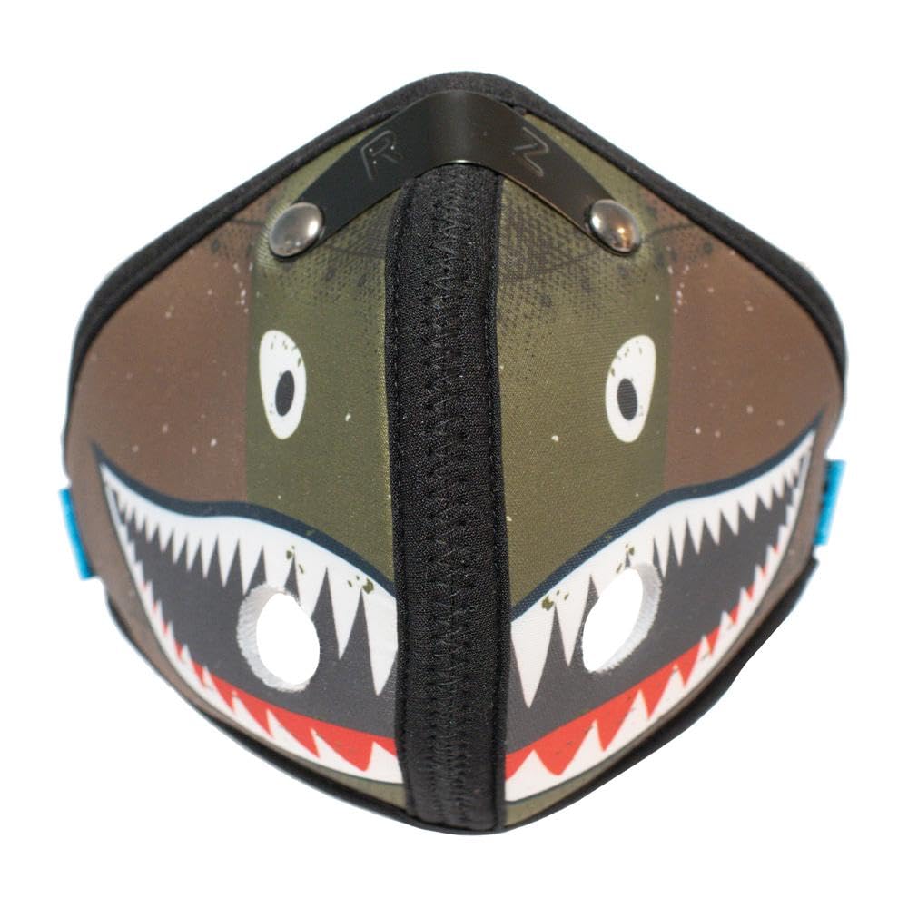 RZ Mask M2N Nylon Reusable Dust Mask for Woodworking, Landscaping, ATV, Pollution with 3 Active Carbon Filters - Large - Sharktooth