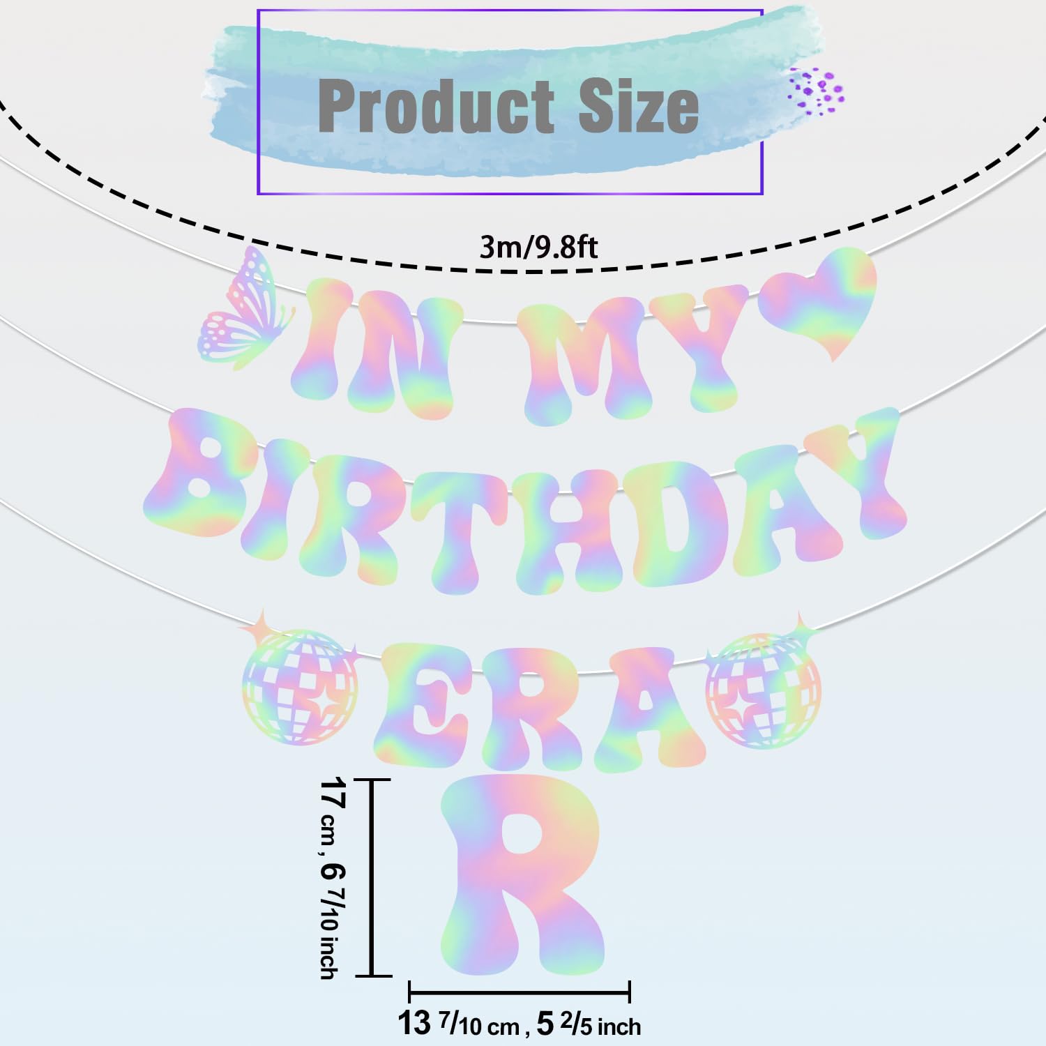 In My Birthday Era Banner, NO-DIY Glitter Popular Birthday Decorations Banner, Its A Girl Garland for Birthday Party Decorations, Per-strung Hot Laser Girls Birthday Banner