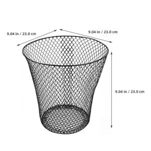 Luxshiny Black Mesh Trash Can - Mesh Office Trash Can Open Metal Wire Wastebaskets Recycling Garbage Container Bin for Office, Home,School