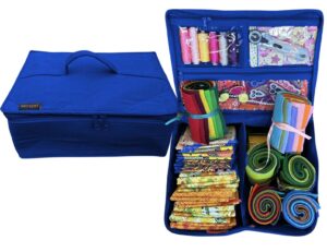 all purpose storage tote bag - quilting, sewing, knitting, portable, multifunctional - royal blue