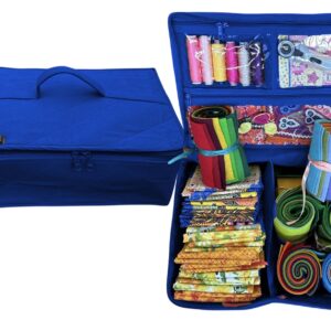 All Purpose Storage Tote Bag - Quilting, Sewing, Knitting, Portable, Multifunctional - Royal Blue