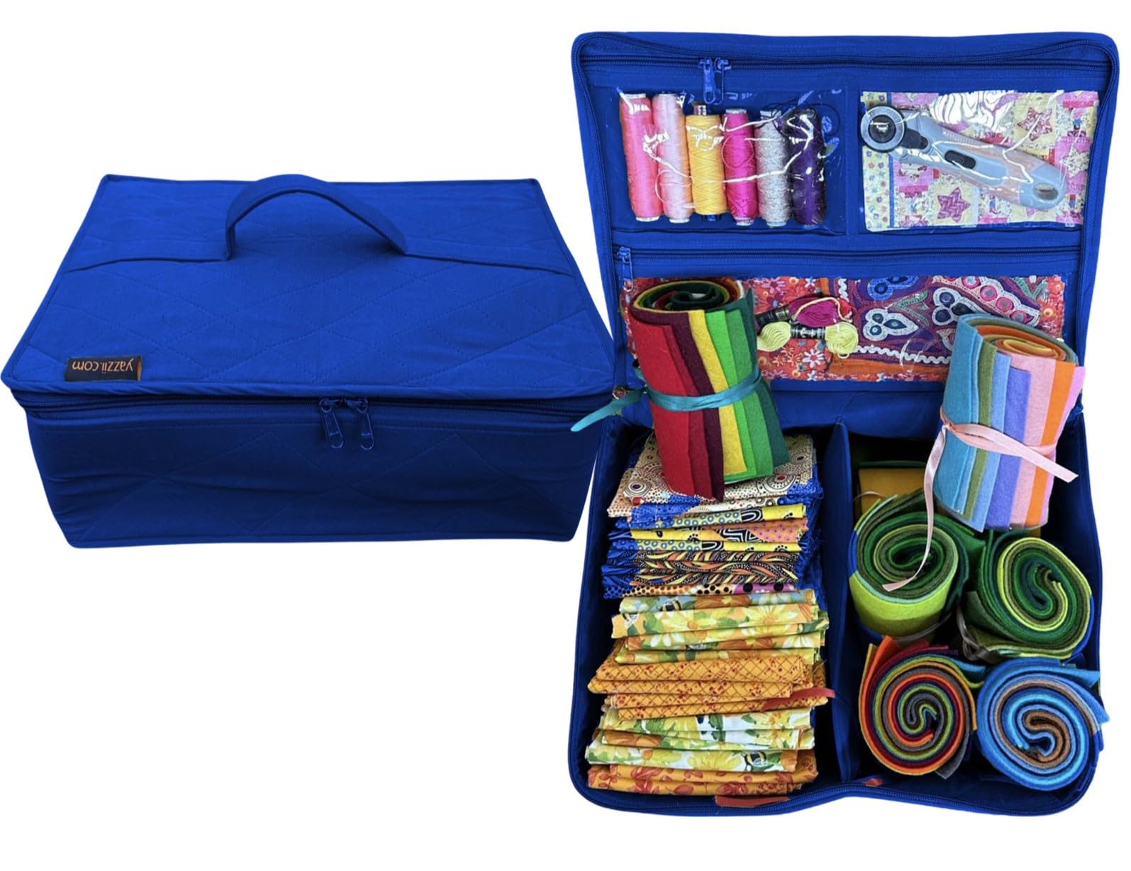 All Purpose Storage Tote Bag - Quilting, Sewing, Knitting, Portable, Multifunctional - Royal Blue