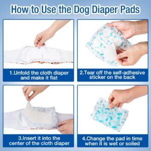 Pet Soft Disposable Dog Diaper Liners Booster Pads - Fit for Most Washable Dog Diapers & Dog Belly Bands Wraps, Ultra Absorbent for Marking, Incontinence, Female in Heat (Blue,M-50)