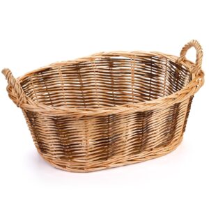 dicunoy wicker empty gift basket to fill, small woven gift basket with handle for gifts, goodies, coffee gifts package