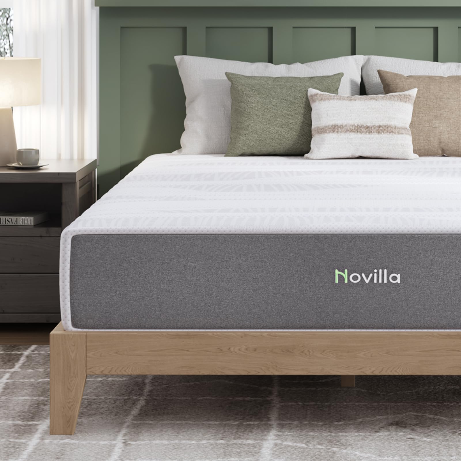 Novilla Twin Size Mattress, 10 Inch Memory Foam Mattress Twin with Bamboo Charcoal Foam for Cool Sleep & Pain Relief & Motion Isolating, Twin Mattress in a Box, Medium Firm