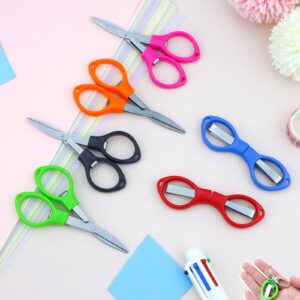 YETOOME 6 Pcs Folding Scissors, Small Stainless Steel Foldable Scissors, Portable Mini Travel Scissors for Home Travel School Office