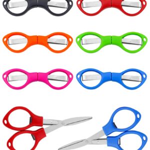 YETOOME 6 Pcs Folding Scissors, Small Stainless Steel Foldable Scissors, Portable Mini Travel Scissors for Home Travel School Office