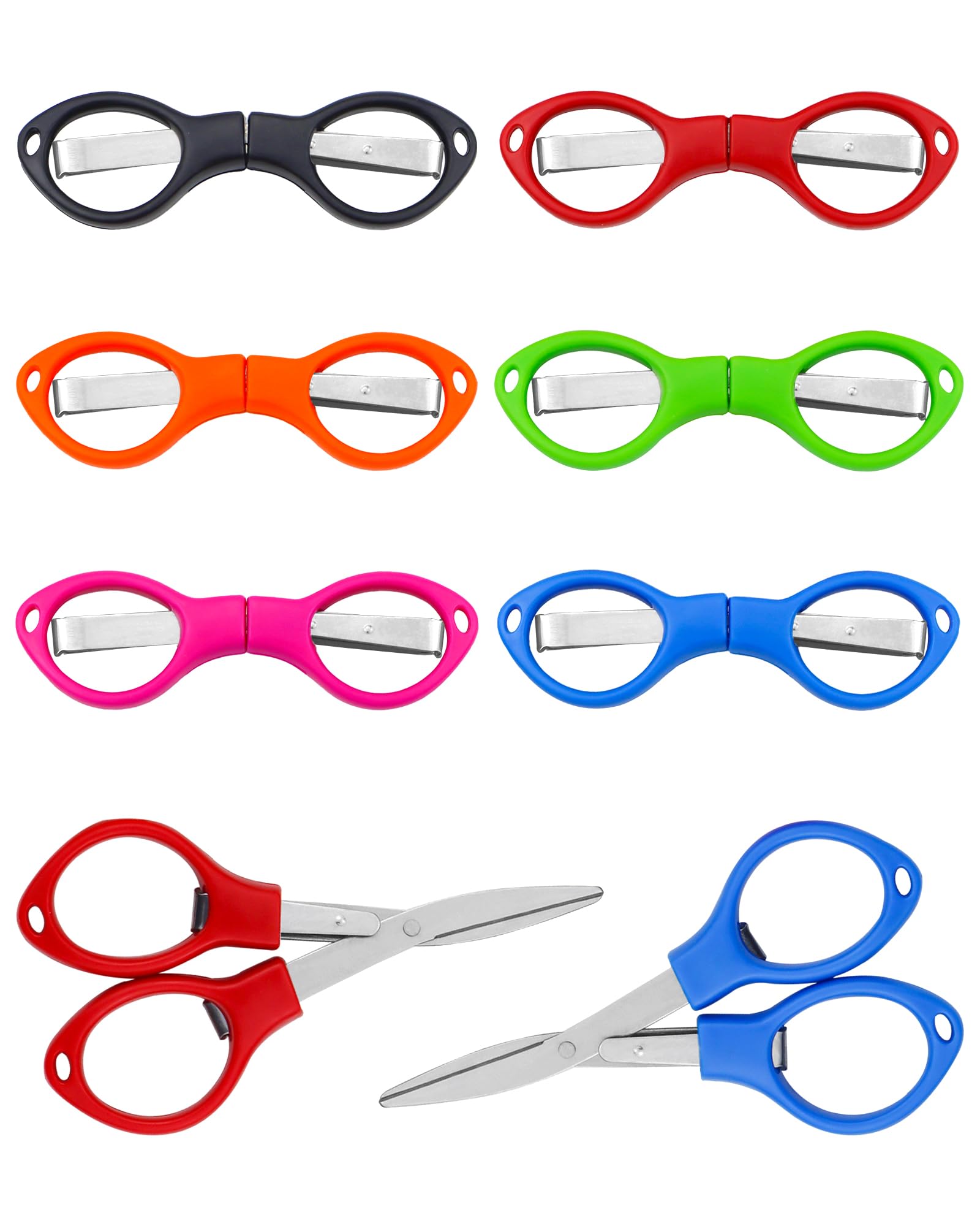 YETOOME 6 Pcs Folding Scissors, Small Stainless Steel Foldable Scissors, Portable Mini Travel Scissors for Home Travel School Office