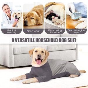 Etdane Dog Onesie Surgery Recovery Suit for Female Male Dogs After Spayed Suit Surgical Recovery Suit Anti Shedding Body Suit for Small Medium Large Dog Gray/XS