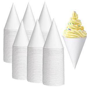 hningbuyox 600 pack cone water cups, 4oz disposable paper snow cups for water dispenser, office water cooler, sports teams fundraiser craft funnel for shaved ice oil protein powder drinks