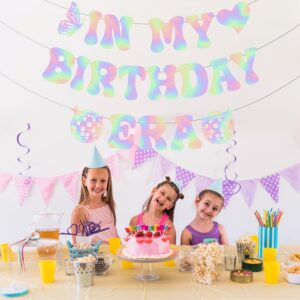 In My Birthday Era Banner, NO-DIY Glitter Popular Birthday Decorations Banner, Its A Girl Garland for Birthday Party Decorations, Per-strung Hot Laser Girls Birthday Banner