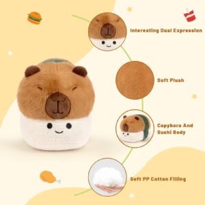 Wanwu World Capybara Plush Pillow Cute Capybara Plush Toy Pillows 13.8'' Capybara Stuffed Animal Soft Capybara Sushi Plushies Doll Birthday Gifts for Boys Girls Kids