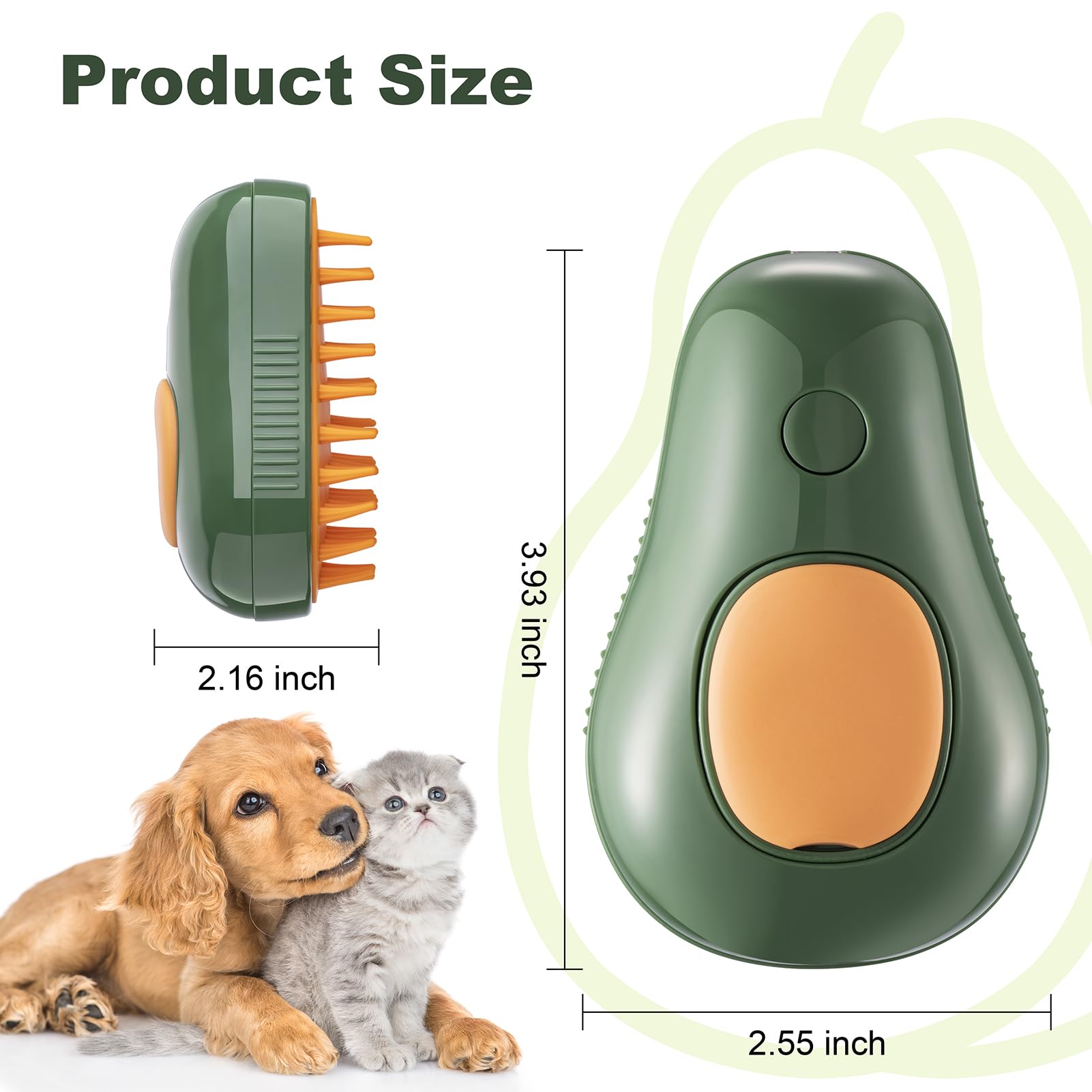 3-in-1 Steam Brush for Cat and Dog Deshedding - Portable Pet Hair Removal Tool for Indoor Shedding, Grooming Supplies