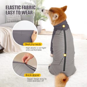 Etdane Dog Onesie Surgery Recovery Suit for Female Male Dogs After Spayed Suit Surgical Recovery Suit Anti Shedding Body Suit for Small Medium Large Dog Gray/XS