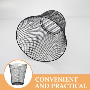 Luxshiny Black Mesh Trash Can - Mesh Office Trash Can Open Metal Wire Wastebaskets Recycling Garbage Container Bin for Office, Home,School