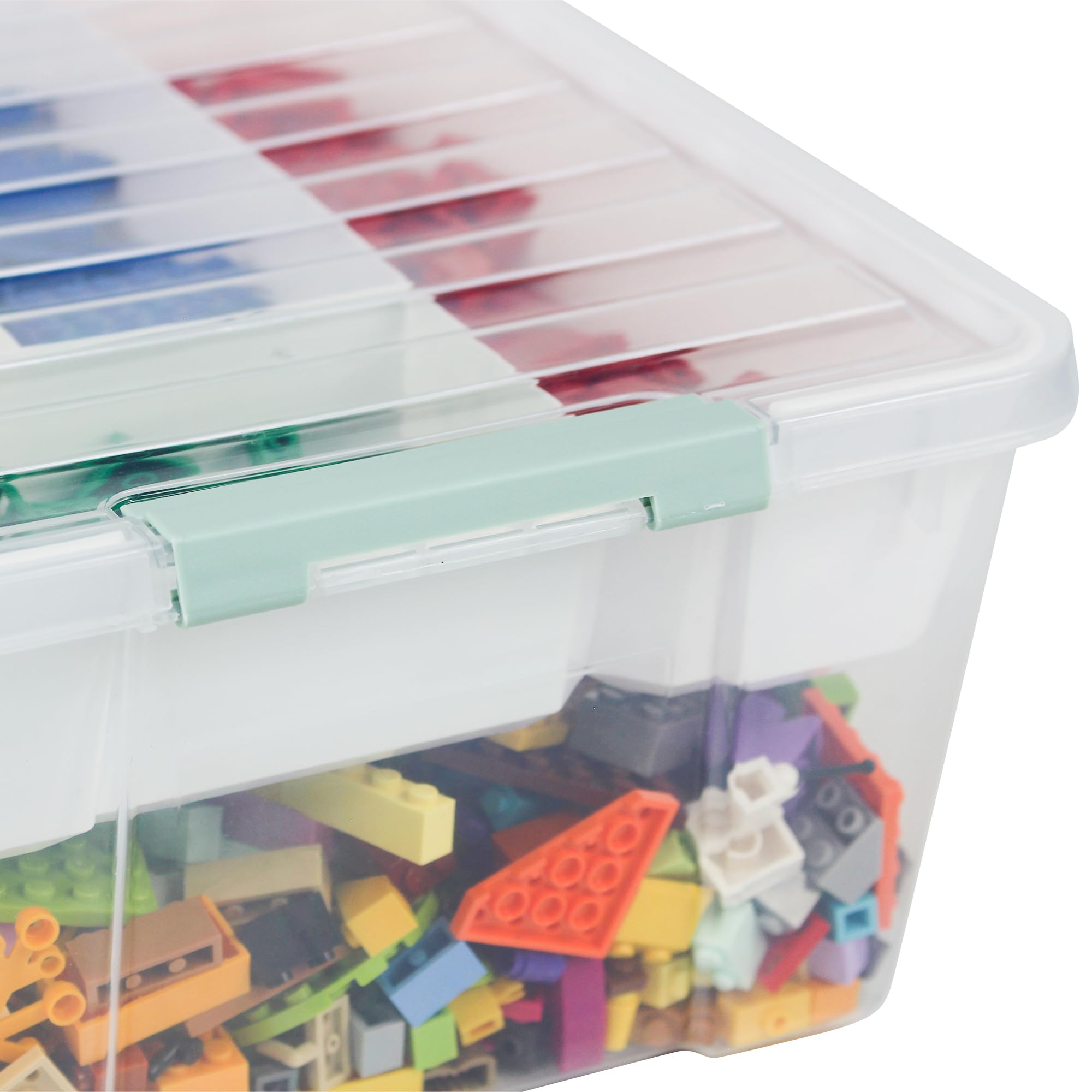 Baylee and Me Clear Plastic Storage Box with Removable Tray – Perfect for Organizing Arts and Craft Supplies, Sewing Notions, Small Toys, Bead, Art Supplies