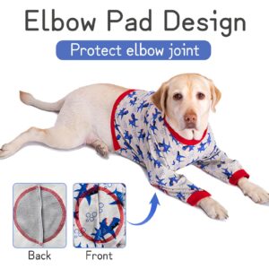 Paipeper Dog Front Leg Surgery Recovery Clothes,Dog Elbow Protector Suit for Medium Large Dogs,Dog Joint Recovery Sleeve for Female Male Dogs,Prevent Licking Wound(red shark-5xl)