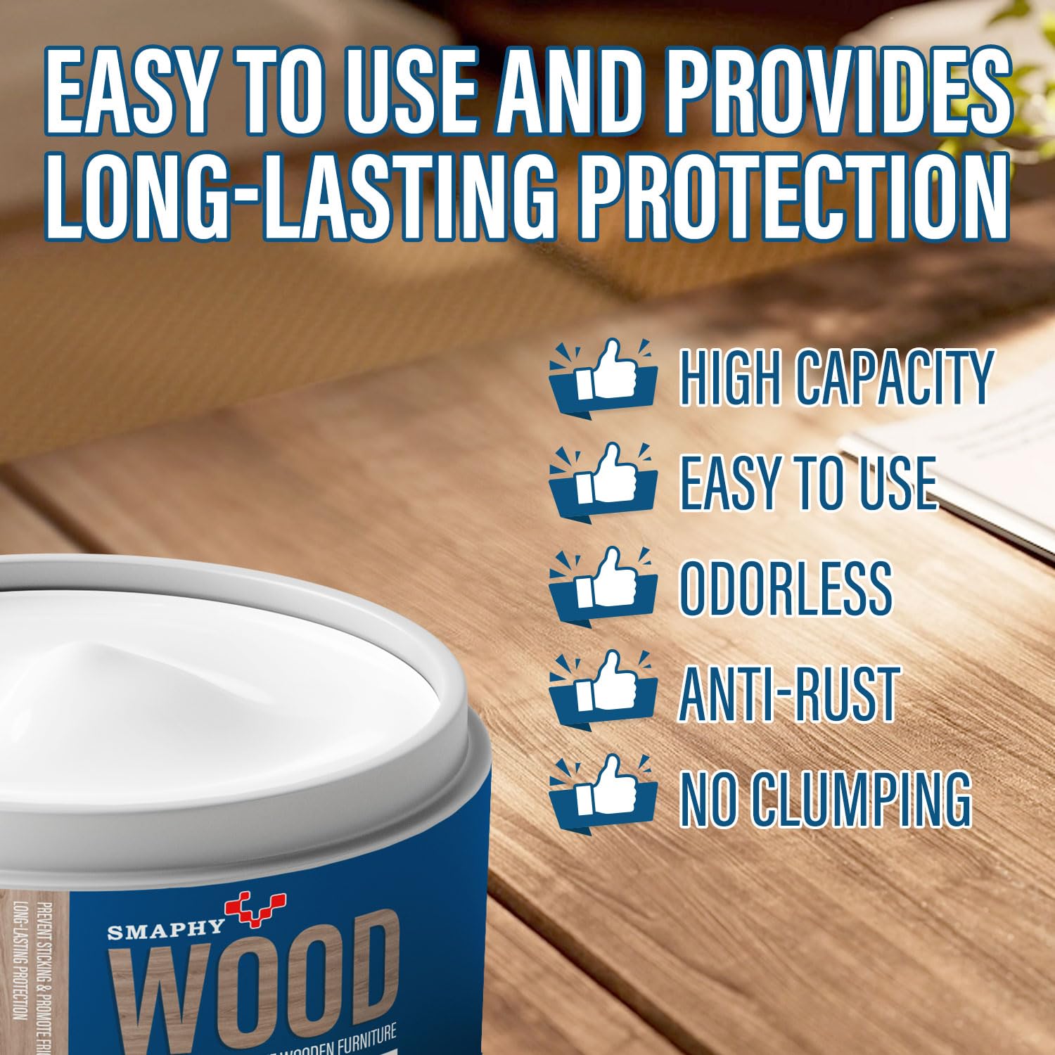 SMAPHY Wood Drawer Lubricant for Home DIY Projects, Multi-Purpose Semi Paste Wax for Wood to Reduce Frictions of Drawer Slide, Door Hinge Lubricant for Preserving Furniture & Restoring Wooden Slide